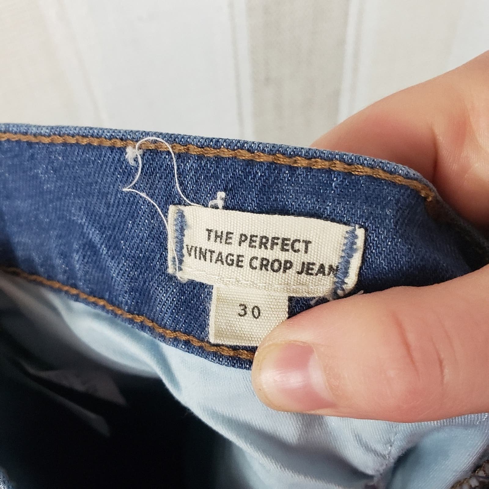High quality Madewell The Perfect Vintage Crop Jean Tuxedo Stripe Edition Cassie Wash Size 30 OqnfieGBb best sale