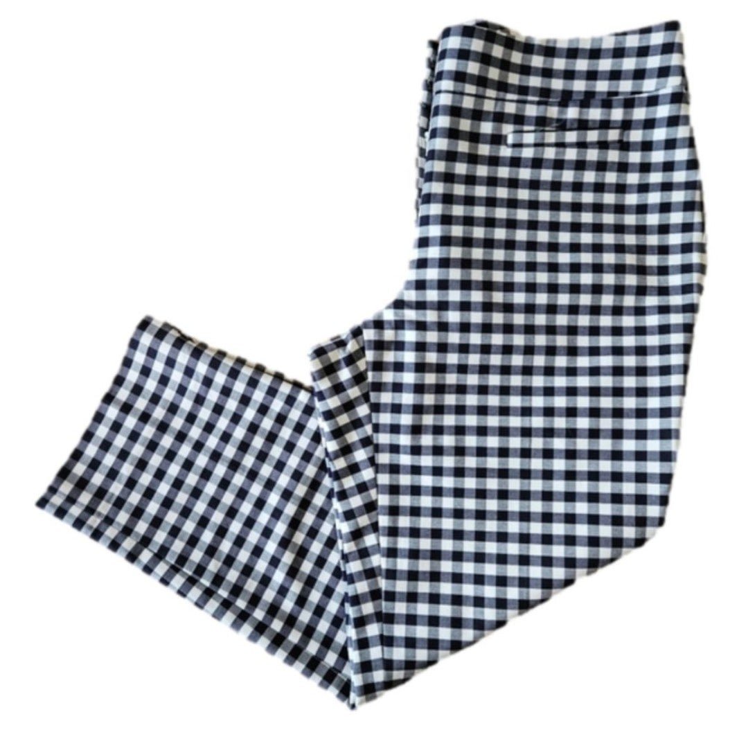 Discounted Ann Taylor Navy Gingham Kate Cropped Leg Chino Style Pants-Size 8 pNKrDgpmO US Sale
