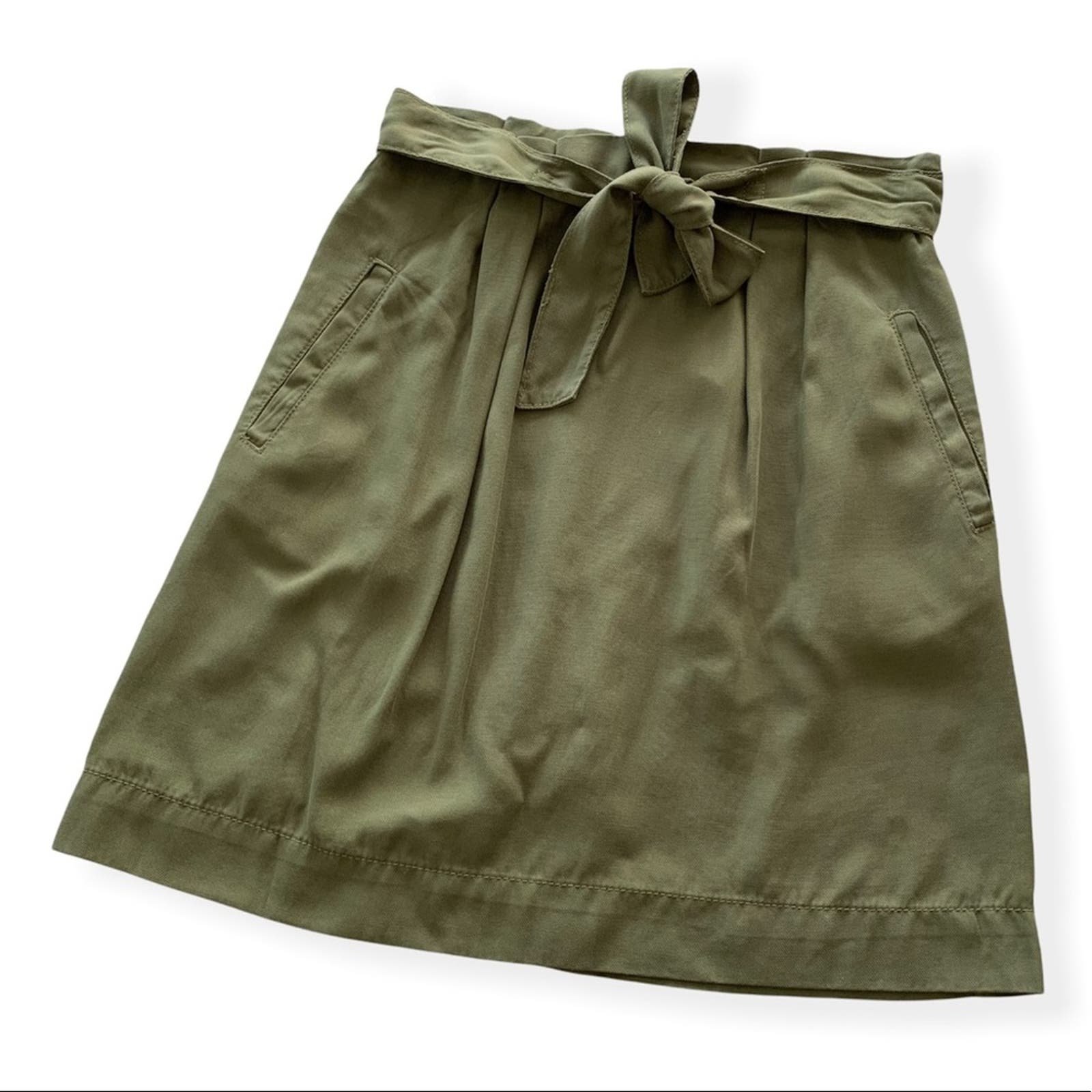 Perfect A Loves A | Green Tie Waist Casual Belted Skirt