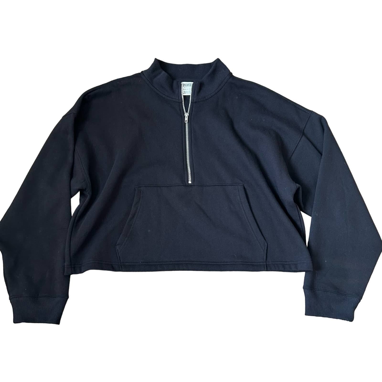 where to buy  Victoria´s Secret Pink Cropped Oversized Sweatshirt Pullover 1/4 Zip XL NWOT mNM9pB5bz Store Online