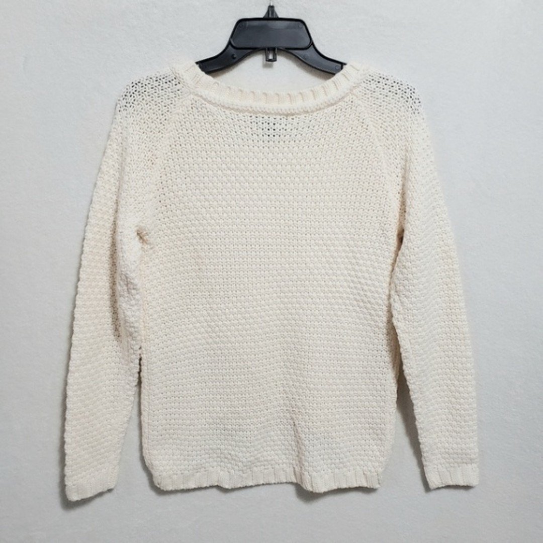 floor price a.n.a. Womens Knit Sweater Cream Long Sleeve Scoop Neck High Low Hem Size S oetgiYNKn Wholesale