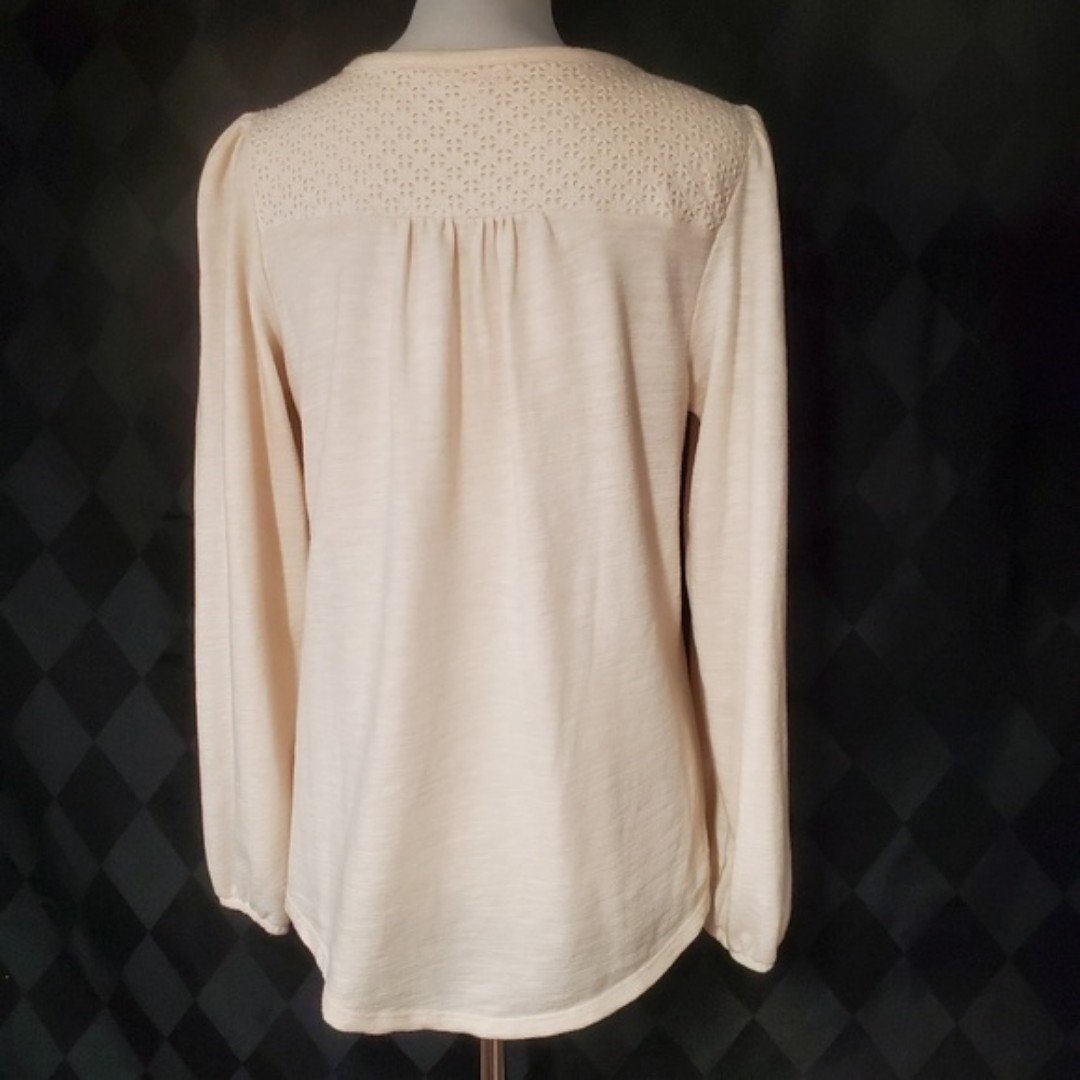 reasonable price LC Lauren Conrad Creamy Lace Cut Out Overlay Pullover Blouse OCerdBtKD Low Price