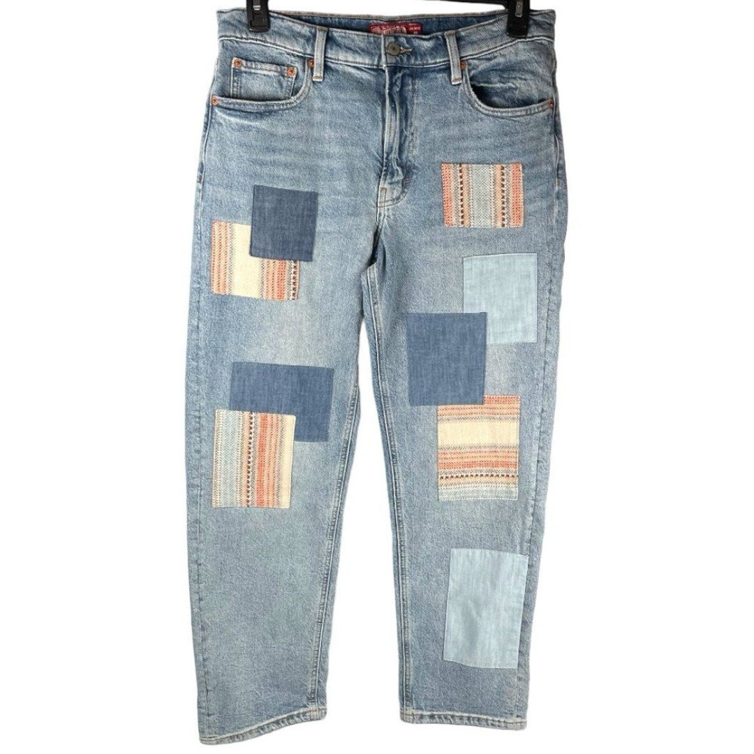 Exclusive Lucky Brand women’s size 10 Boy Mid Rise Relaxed Straight Patchwork Denim Jeans KDVGPH8zb just buy it