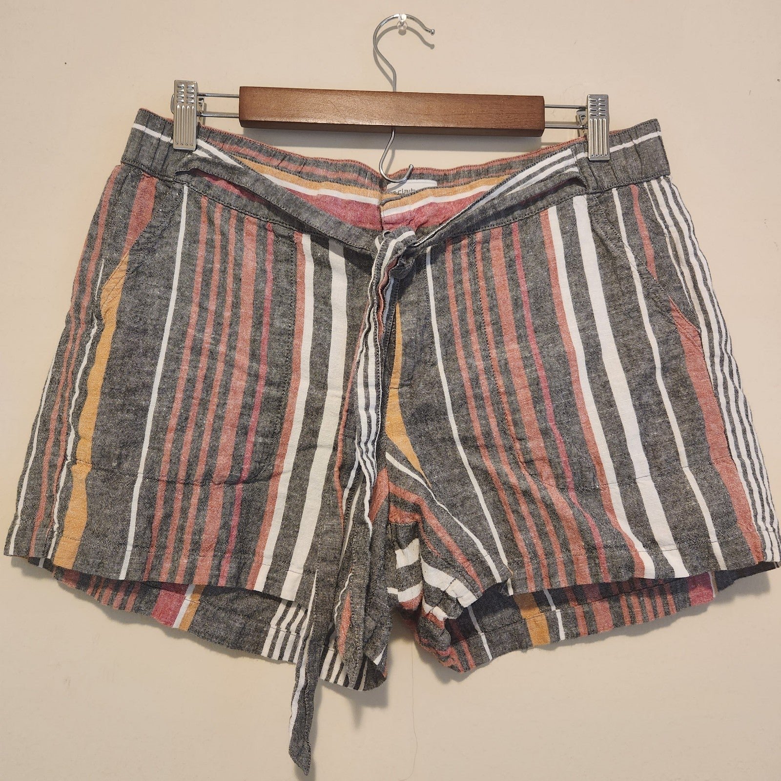Cheap Liz Claiborne Linen Paper Bag Striped Shorts pqbizPRks Discount