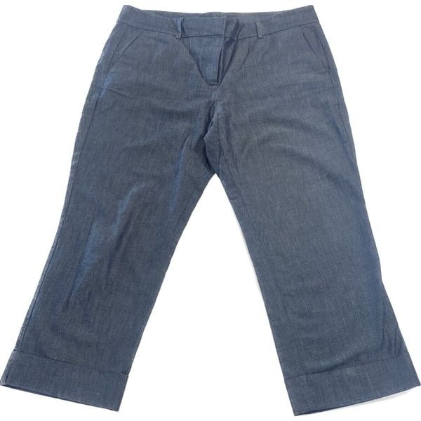 Nice Ann Taylor Factory Capri Pants Blue Gray Pockets M