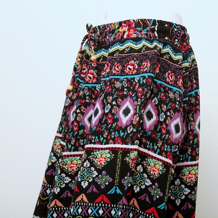 Elegant Koret Floral Cotton Gypsy Maxi Skirt with Elastic Waistband P0G9QXP6l Outlet Store