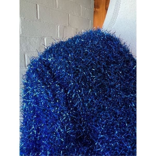 Wholesale price Hand knit vintage 80s metallic look sweater blue size M n5HmQGPjV Online Shop