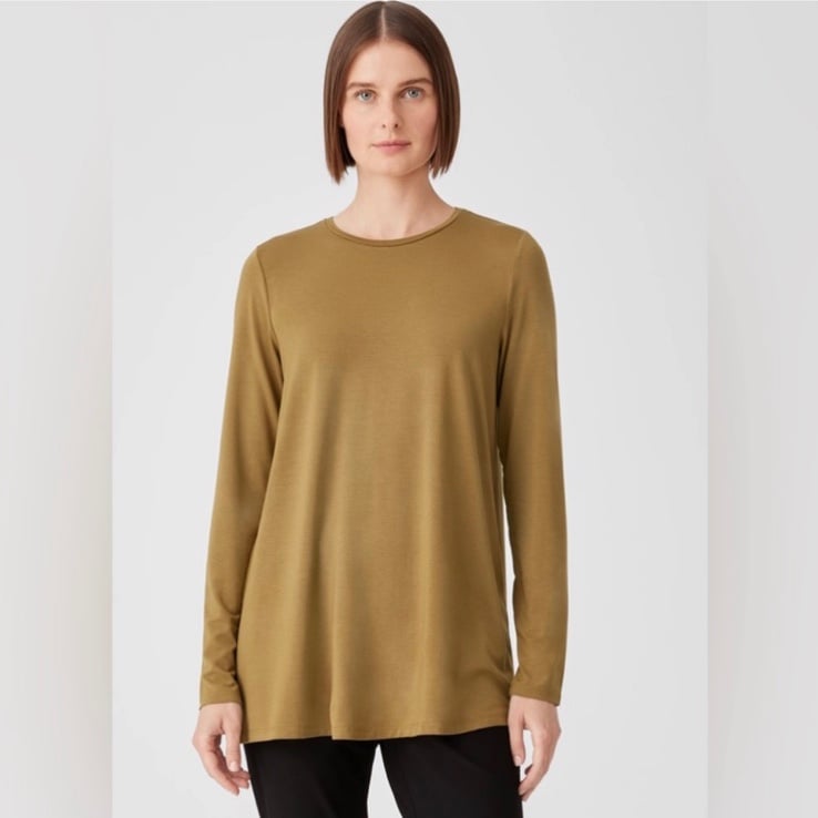 Authentic NWT Eileen Fisher Fine Jersey Crew Neck Top pcmvU2oYR Counter Genuine 