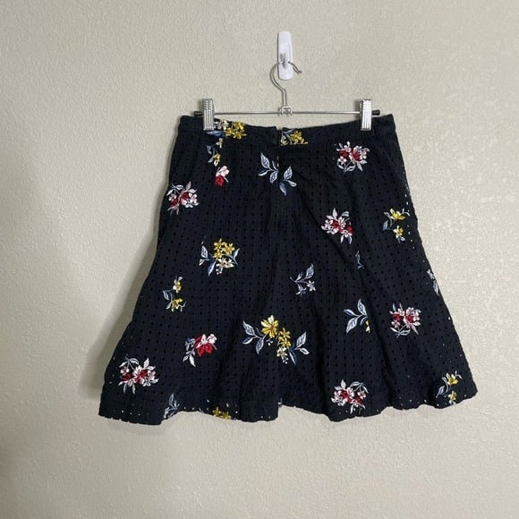 Promotions  Ann Taylor Floral Black Flounce Skirt 4 kSt3yC8sI well sale