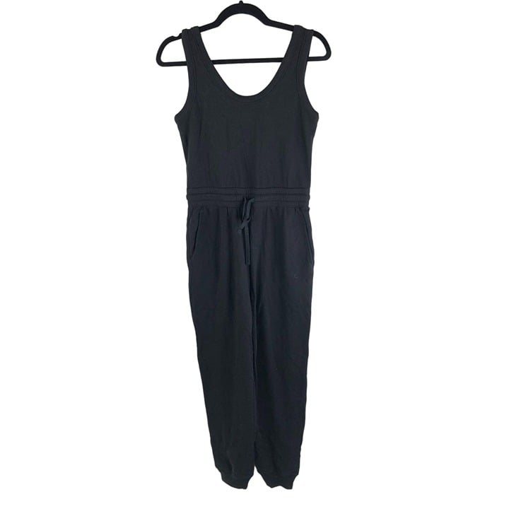 good price Everlane The French Terry Jumpsuit Sleeveless Drawstring Pockets Black XS NukZ9PYbL for sale