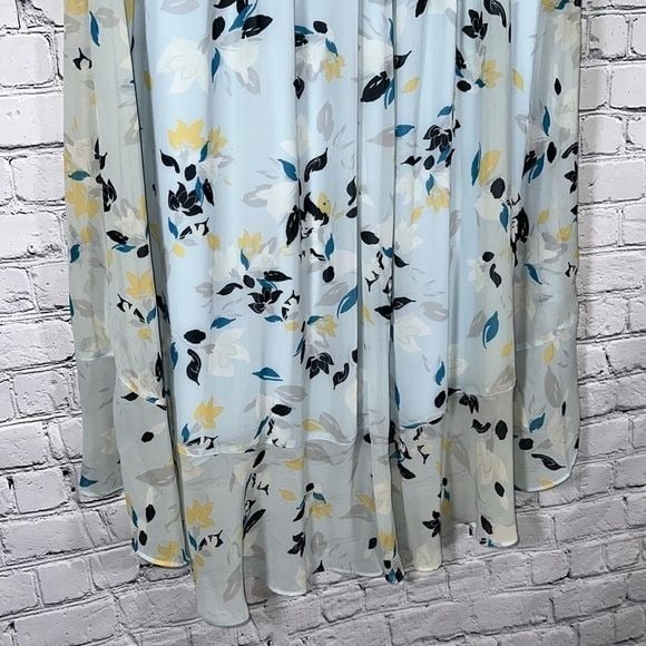 Latest  Lane Bryant Floral A-Line Midi Faux-Wrap Skirt Blue Yellow Floral size 14/16 nPQRQwlCh Cheap