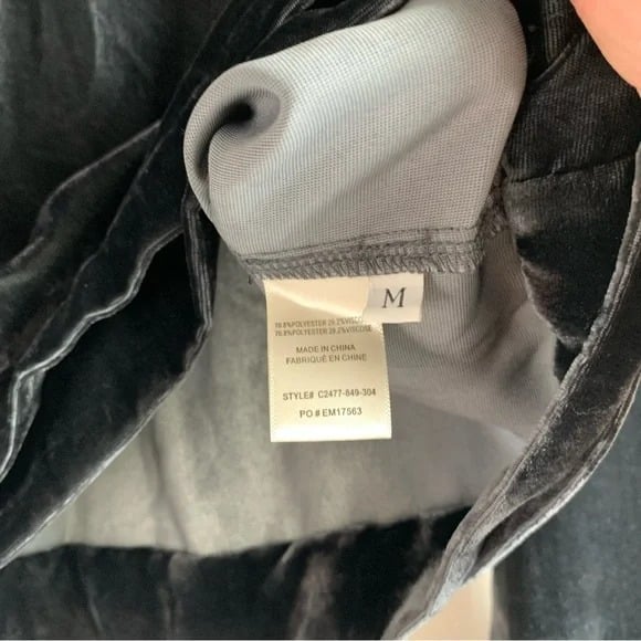 Custom CLOTH & STONE Crushed Velvet Velour Cropped Bell Sleeve Top Black Size Medium pOIDQOpvI Great