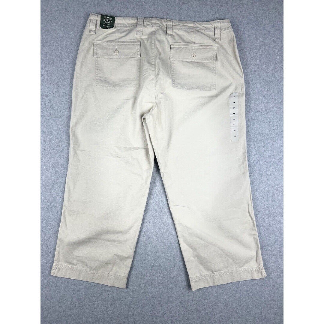the Lowest price EDDIE BAUER Womens Pants Size 14 Sand CAPRI VASHON OUTDOOR STONE Relaxed Fit NEW pCZ6UvhKy hot sale