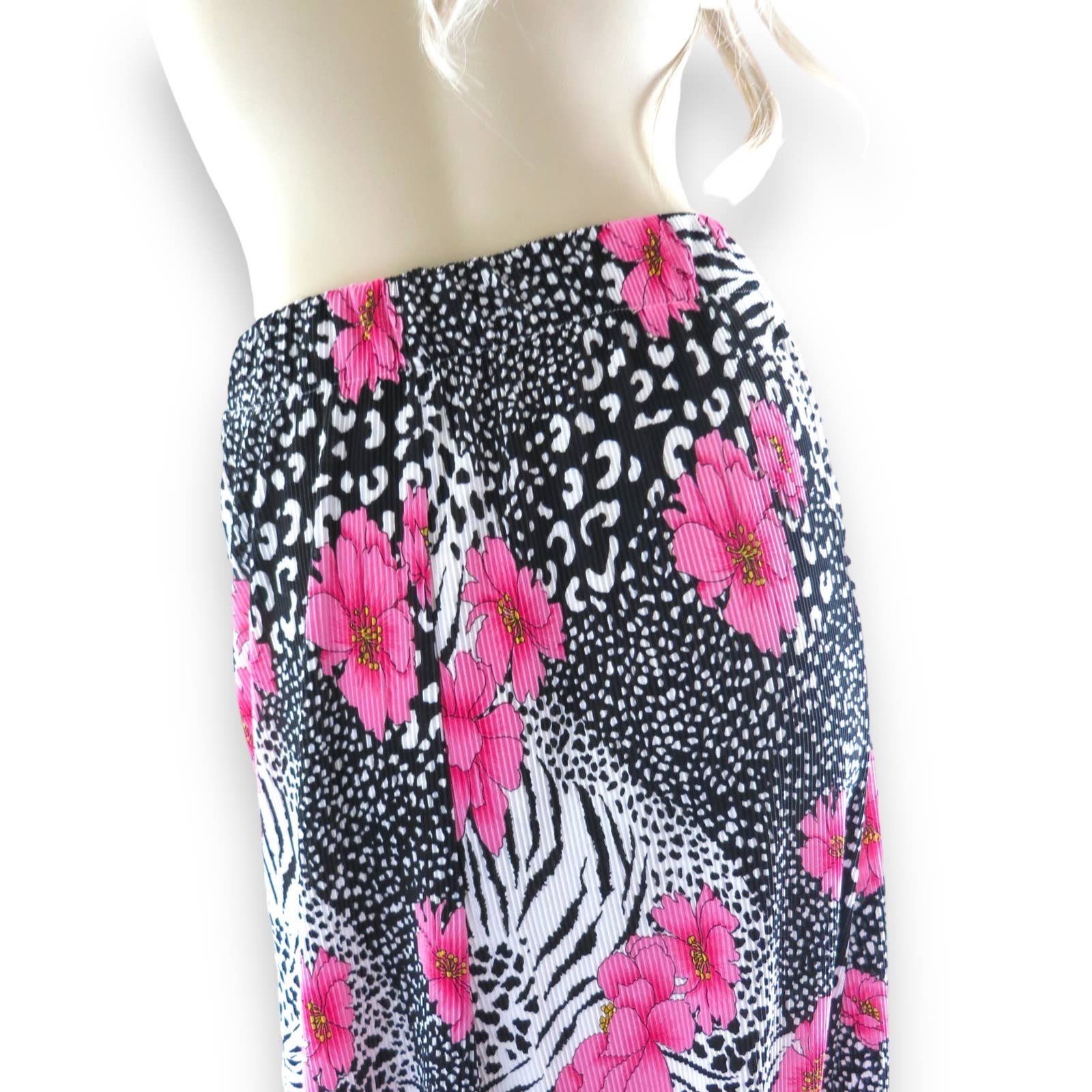 Popular Stretch Waist Pleated Floral Animal Maxi Skirt M mdQgmA5U7 Cool