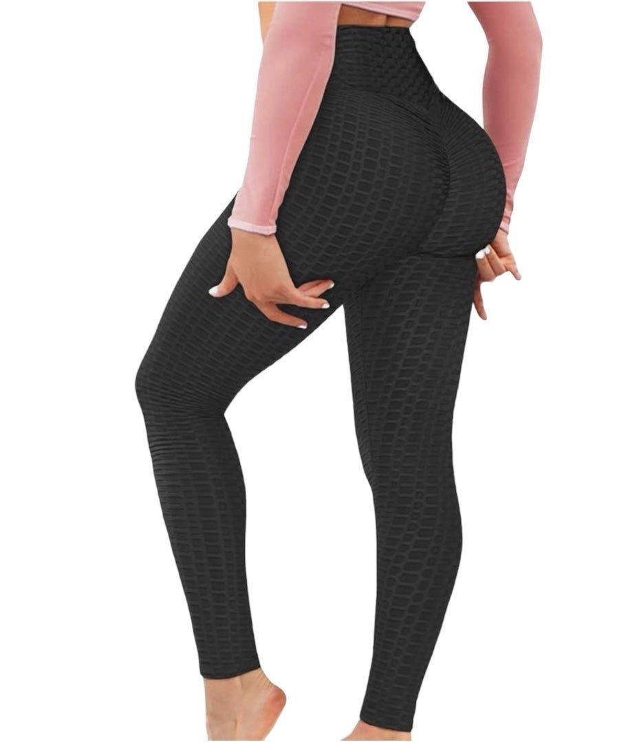 Stylish Butt Lifting Anti Cellulite High Waisted Scrunched Bum Black Yoga Leggings oRH6999P8 New Style