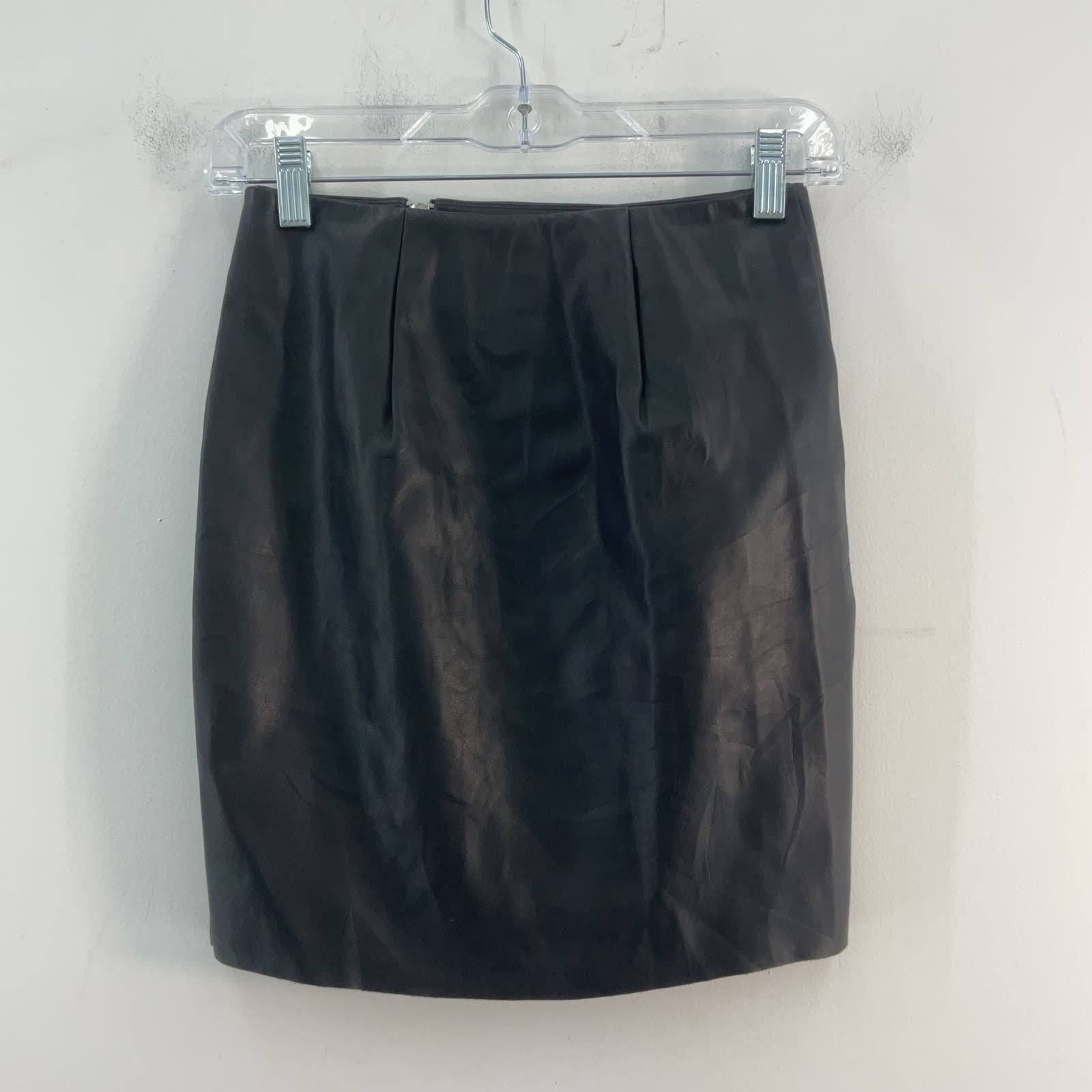 Great NWT Express Black Faux Leather Mini Skirt, Size 0