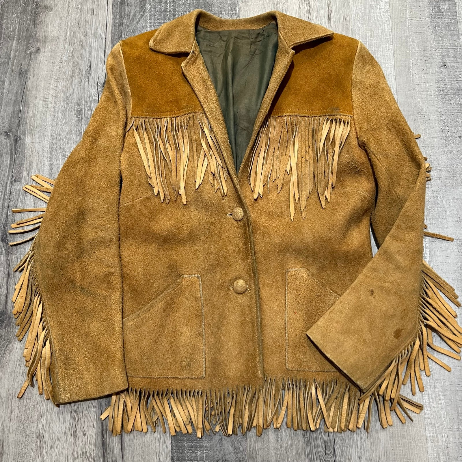 big discount Vtg 60s 70s Brown Suede Western Coat Fringe Hippie Boho Woman’s Leather Jacket OofiaEZie just buy it
