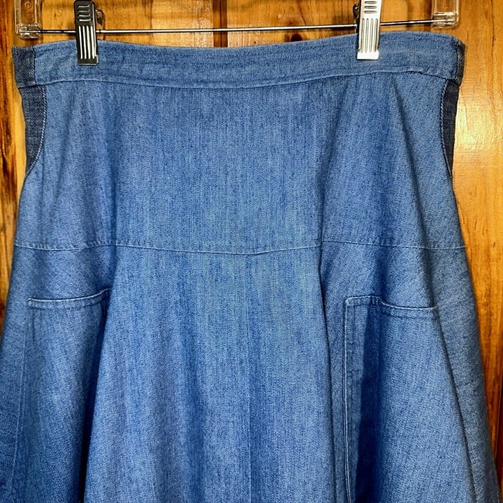 Authentic Vintage Country Suburbans Full Denim Midi Skirt Women 10 Western Cottagecore nnHOkUhth for sale