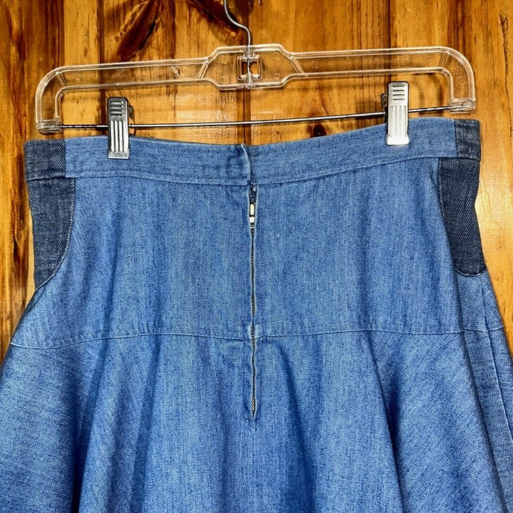 Authentic Vintage Country Suburbans Full Denim Midi Skirt Women 10 Western Cottagecore nnHOkUhth for sale