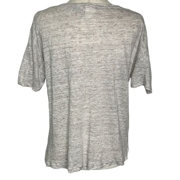 Comfortable C&C California 100% Linen V Neck Top Womens Small Striped Boxy Fit Neutral fIyAeL1Wz Factory Price