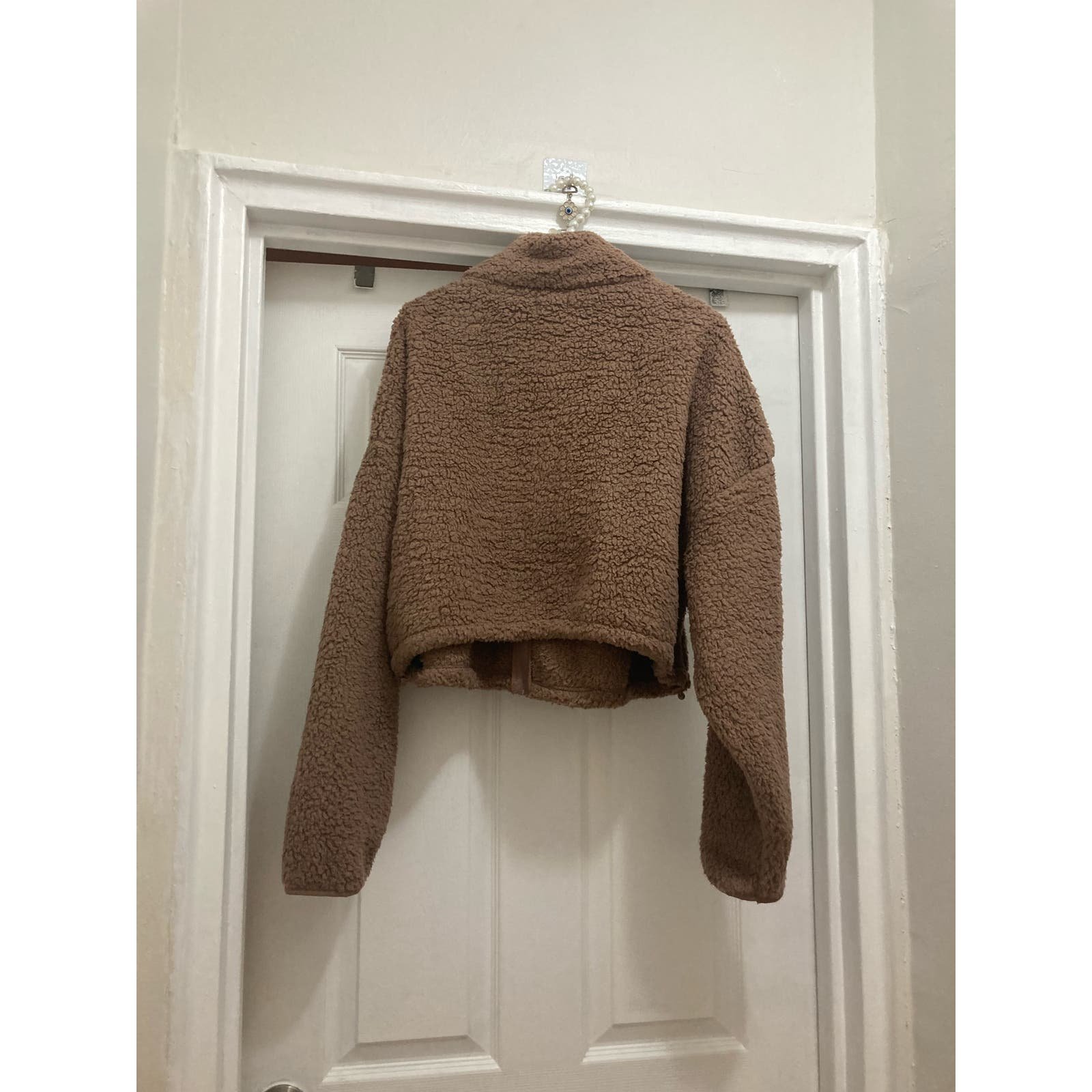 cheapest place to buy  SKIMS Size 3X Teddy Zip Up Cropped Tigers Eye NWT fuzzy crop sweater jacket JXzLpCqwv just for you