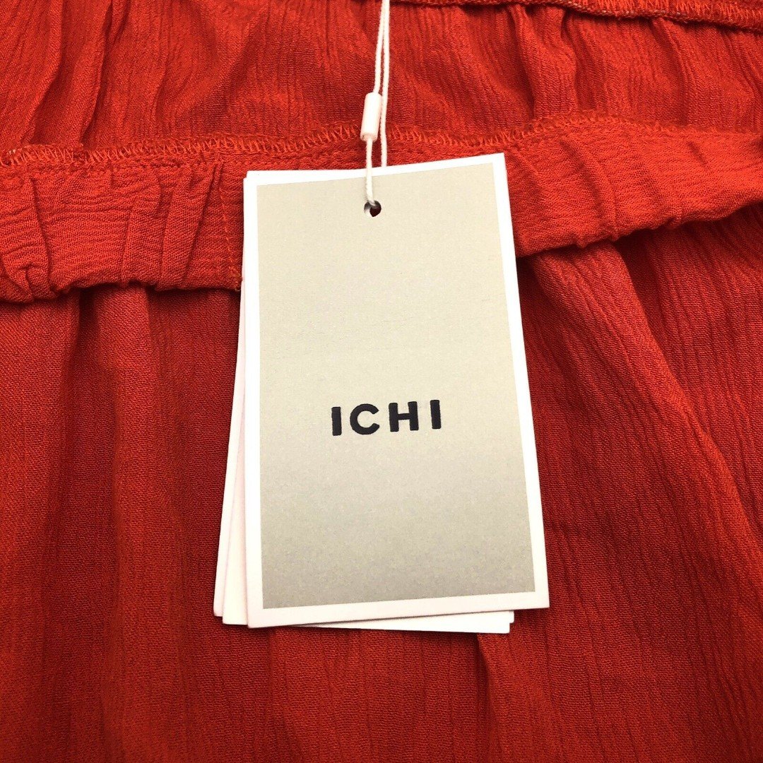 Comfortable ICHI Marrakech Stretch Waist Maxi Skirt Size Lg Dual Split Seam Poinciana Red hjFW7HsPD Fashion