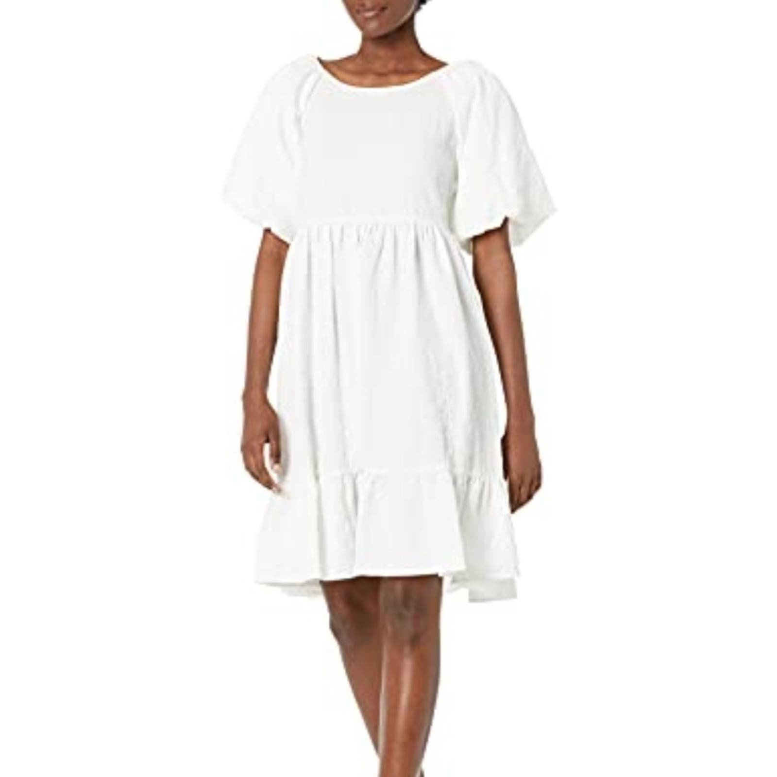 cheapest place to buy  BCBGeneration White Puff Sleeve Cottagecore Babydoll Mini Dress Size M O1CYGJtks Cheap