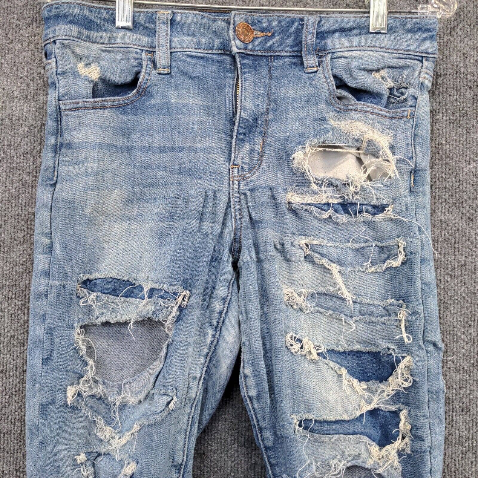 Amazing American Eagle Women´s Hi Rise Jegging Jeans Blue 10 Short 5-Pocket Distressed ozSXN2Dej just buy it