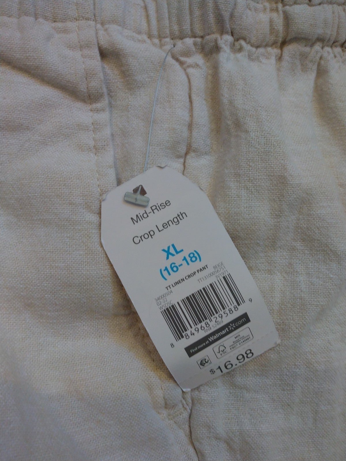 big discount NWT Women´s Linen Pants Mid Rise Cropped Length Ntn4YZTU2 US Outlet