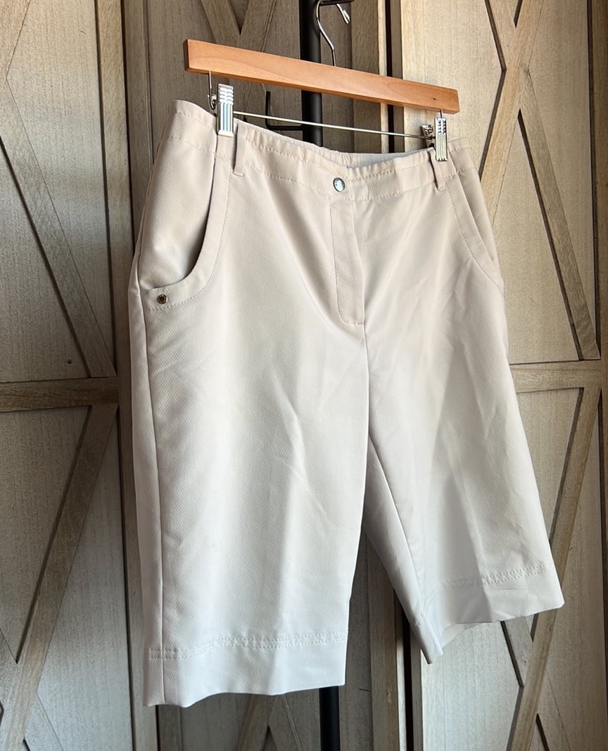 large selection ANNIKA Cutter & Buck knee length women’s Bermuda golf shorts, white/grey size 10 HOf60UmyI Everyday Low Prices