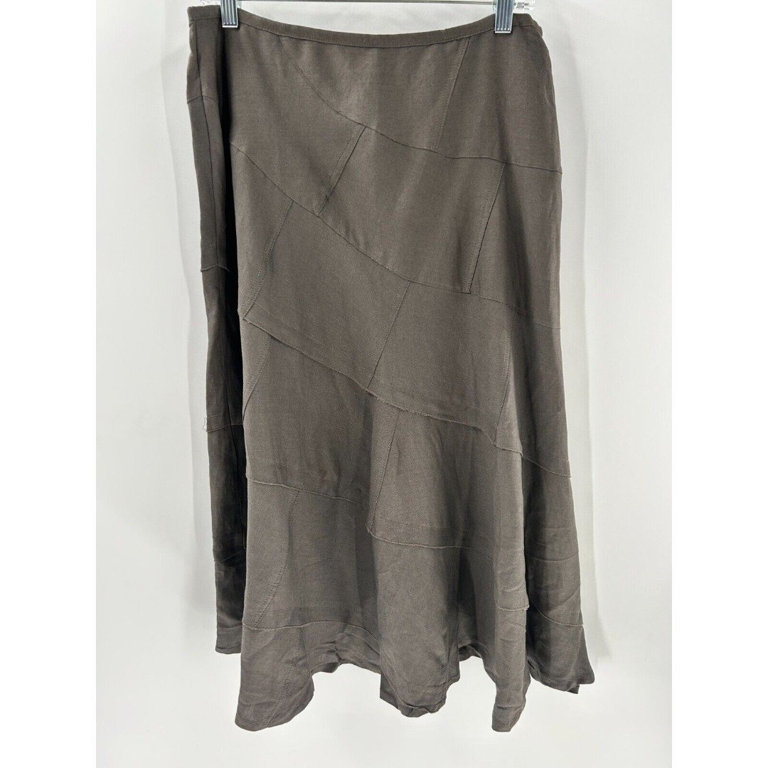 high discount Women´s Sandro Brown Linen Blend Lagenlook Midi Skirt In Heath Cliff Size 10 FSDfec9Yf Cool