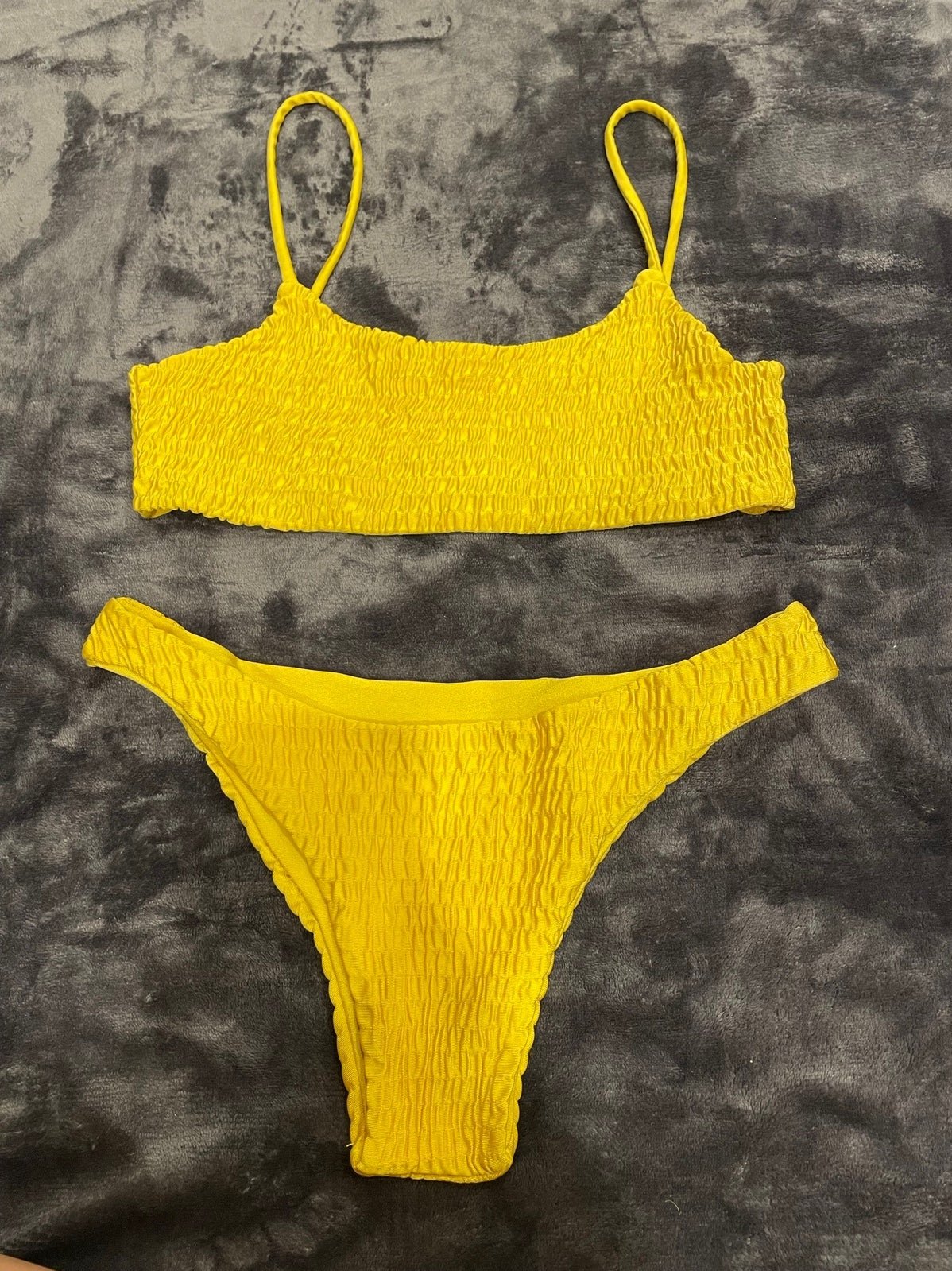 Stylish Yellow Ribbed Bikini HMgoIrtf7 Cool