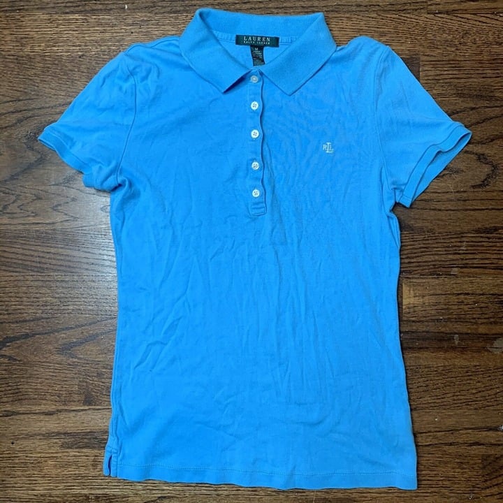 Great Lauren Ralph Lauren Polo Women´s Cotton Polo Blue Size M Medium kuYQcoyCW Cool