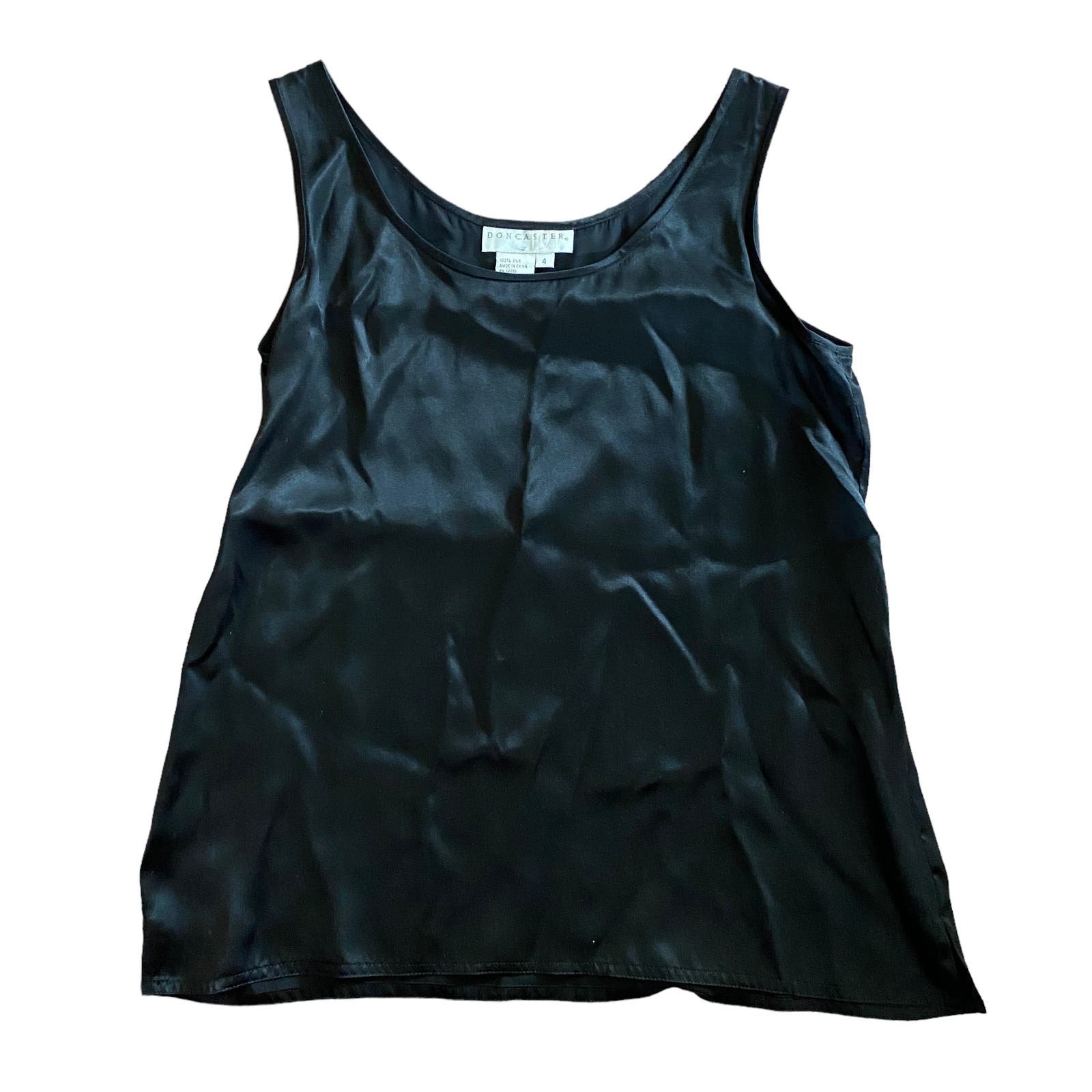 Buy Doncaster Black 100% Silk Sleeveless Pullover Tank 
