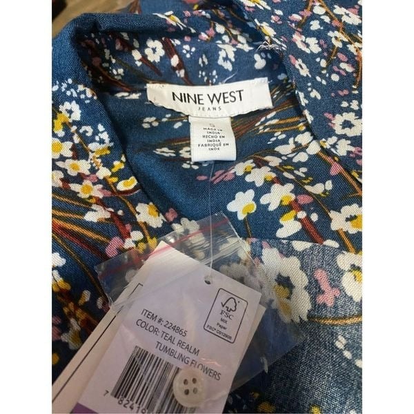 the Lowest price Nine West Floral ButtonDown Blouse Size S NWT KuReQbjiP Store Online