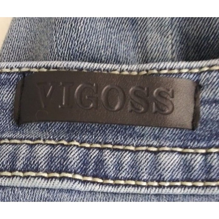 Elegant Vigoss Distressed Whiskered Embroidered Capri Jeans Size 10 KJvGwKEuC for sale