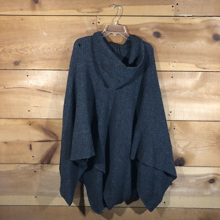 Elegant Aran Crafts 100% Wool Poncho Hooded Knit Sweater Womens Size Medium Gray FLAW*** LJVotbC5D Cheap