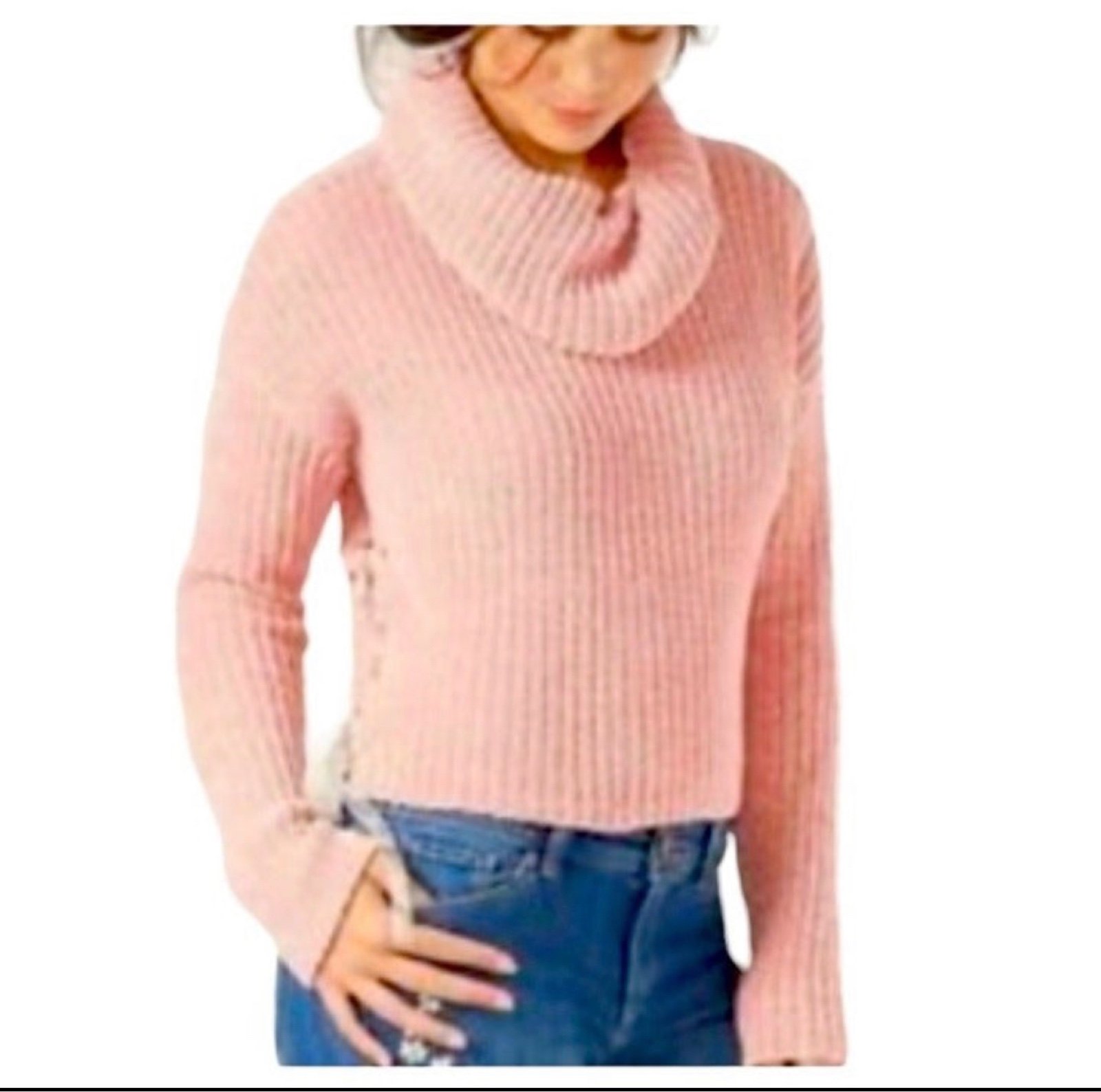 Latest  Lauren Conrad Chenille Cropped Turtleneck Sweater jRc41P4tj High Quaity