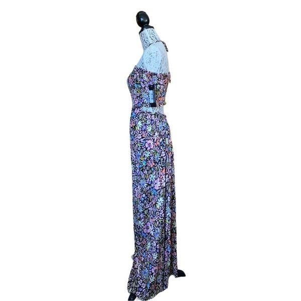 large selection Promesa Flower Bomb Floral-Print Smocked Halter Maxi Dress Black Multi Size M kMj8V1bV7 Buying Cheap