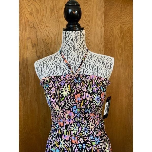 large selection Promesa Flower Bomb Floral-Print Smocked Halter Maxi Dress Black Multi Size M kMj8V1bV7 Buying Cheap