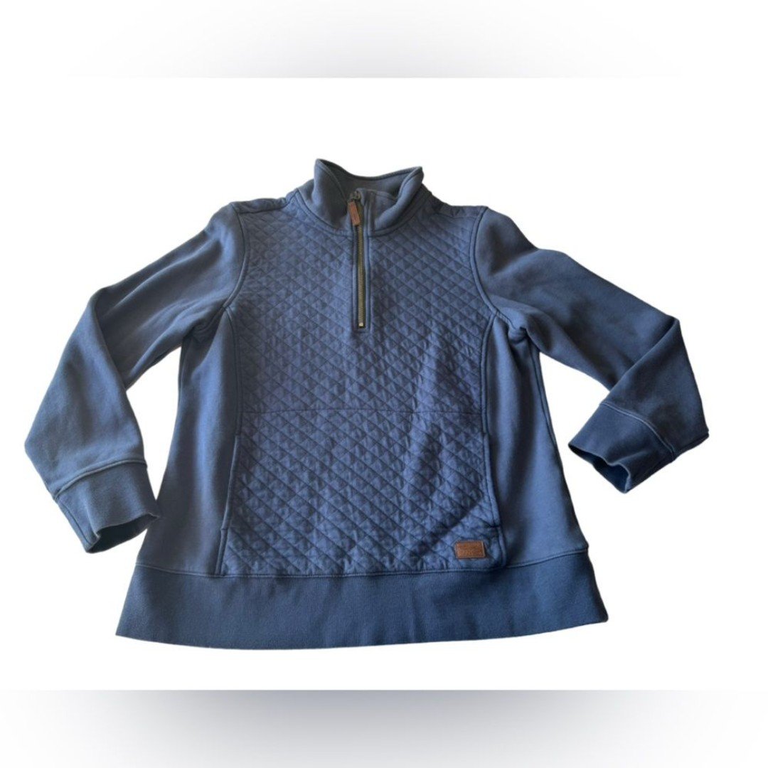 Personality LL Bean Quilted Blue 1/4 Zip Pullover Sweater Woman’s size M petite gl0LlESx4 Fashion