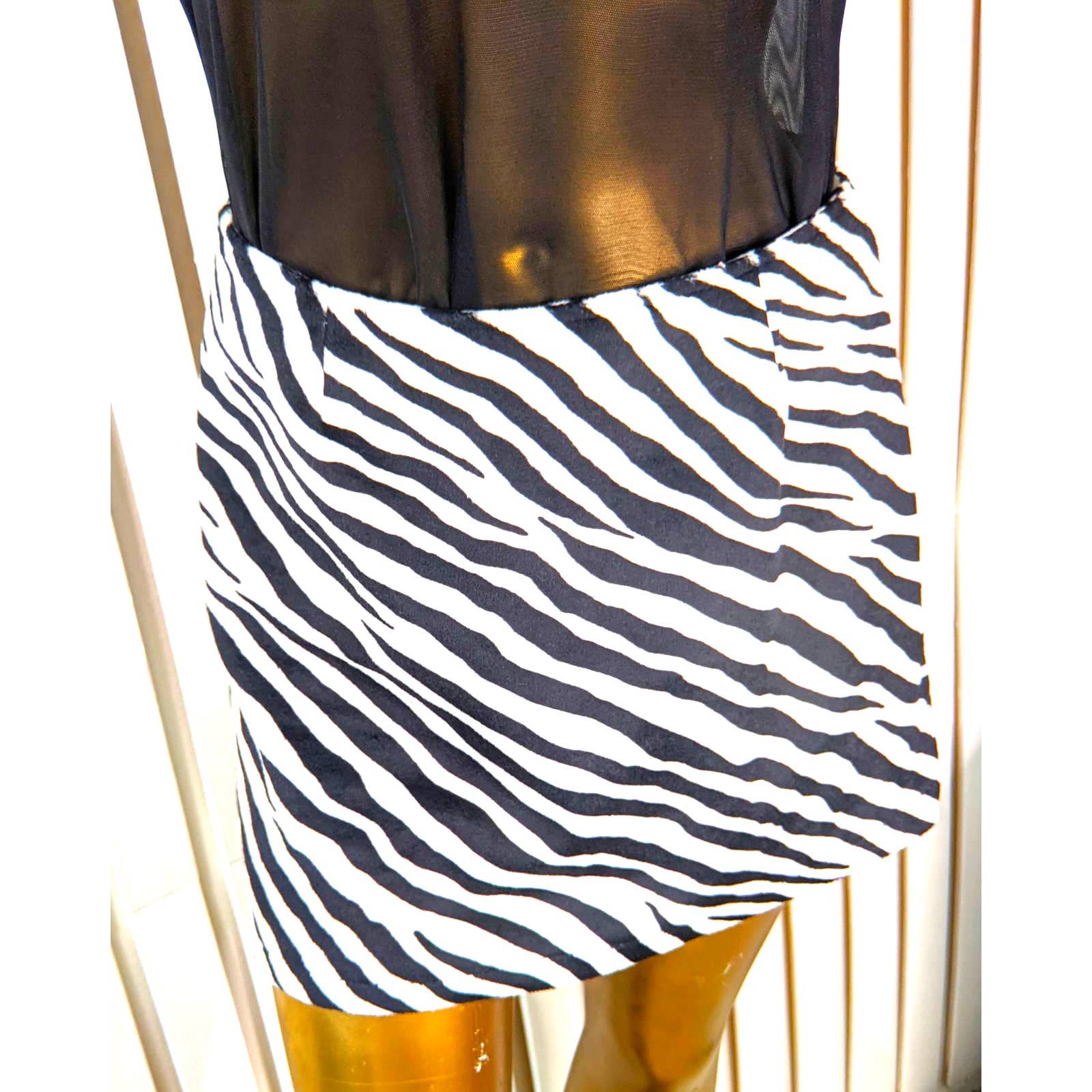 Comfortable Womens MONTEAU Mini Zebra Striped Skirt Black White Velvet Alternative Small Y2K js4XqbmLl Online Exclusive