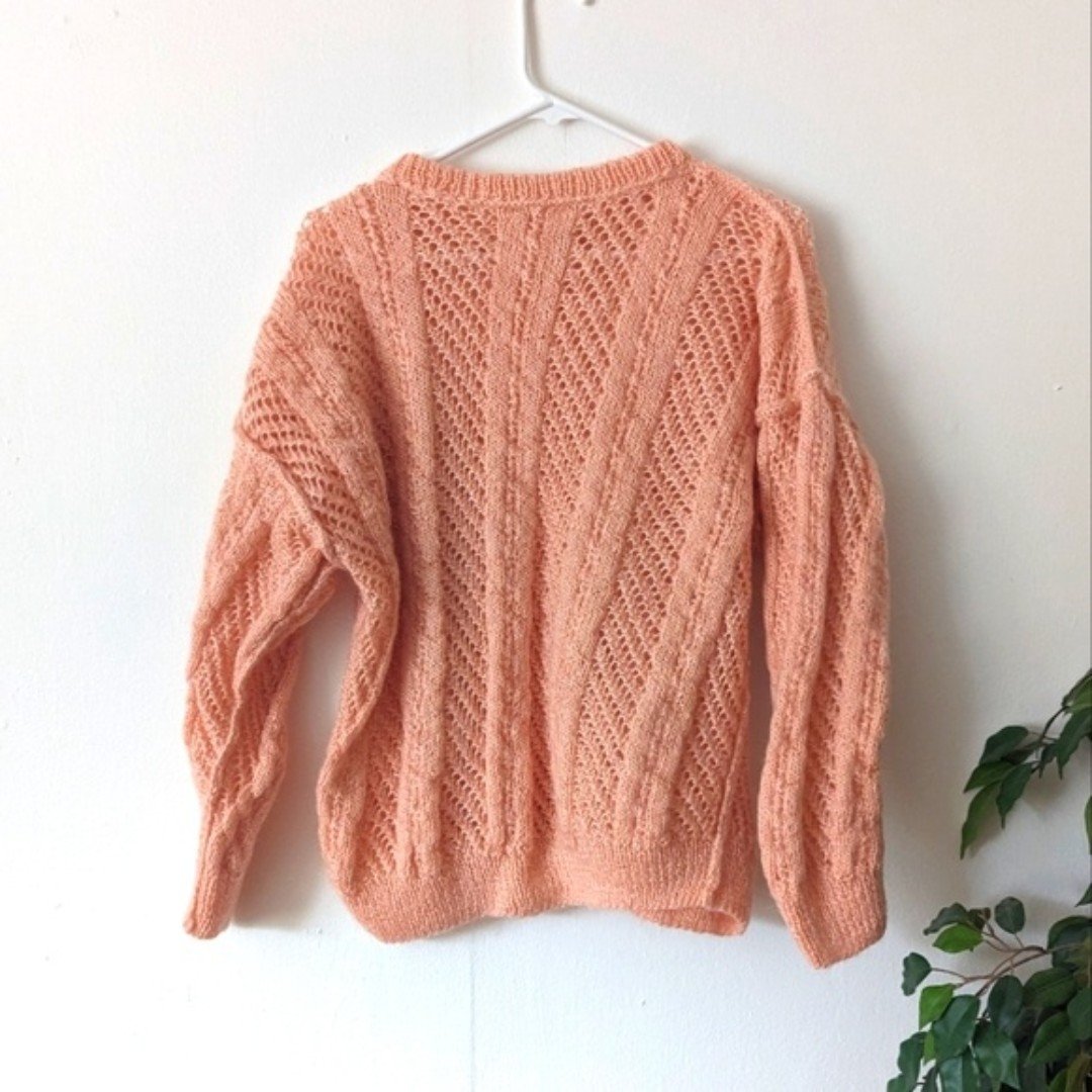 Nice Vintage 80s Pink Hand-Knit Sweater o6XtsUakN Store Online