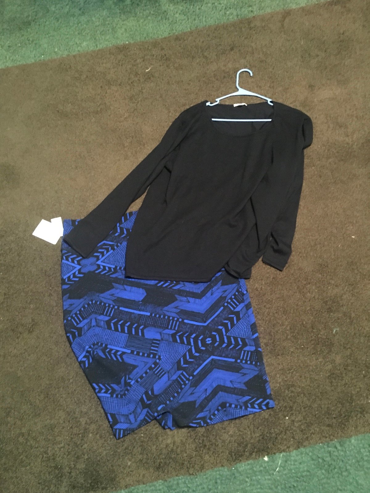 Custom Lularoe royal blue/black Cassie skirt NWT with b
