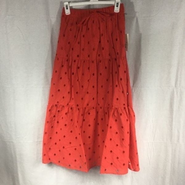 Promotions  NWT a new day XS red skirt elastic waist tiered circle patterned tie front mslz49rs1 on sale