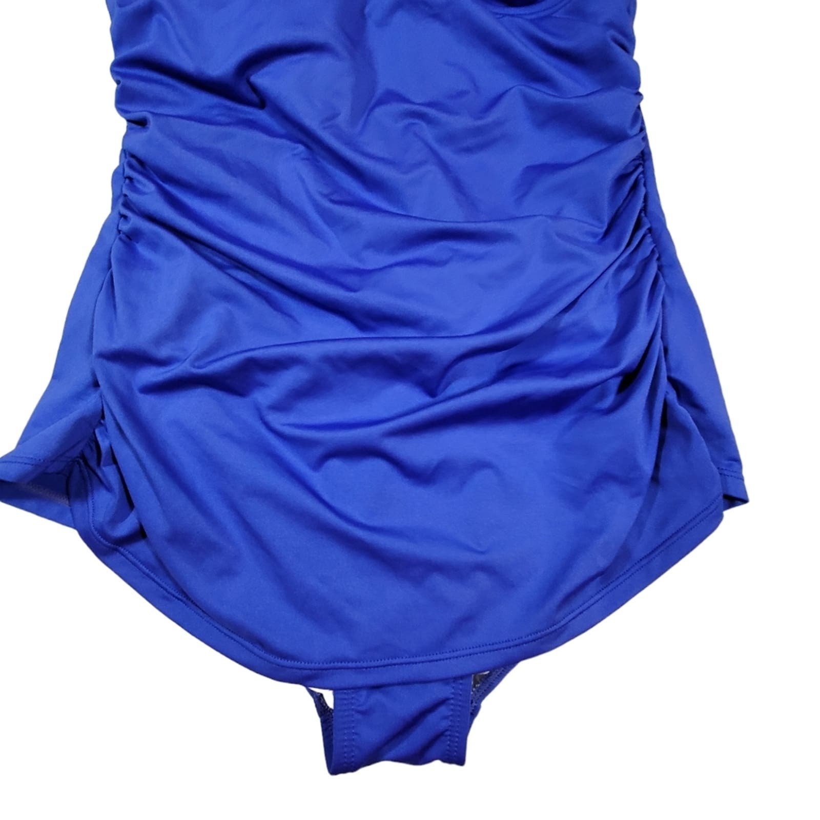 floor price Jantzen One Piece Blue Twist Top Sleeveless Swimdress Bathing Suit sz 12 I8Mfzq6tL Wholesale