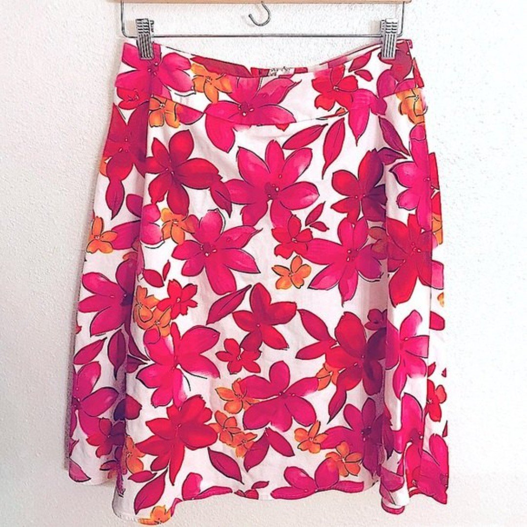 Latest  Gegrge Stretch Floral Skirt Size 10 Floral Patt