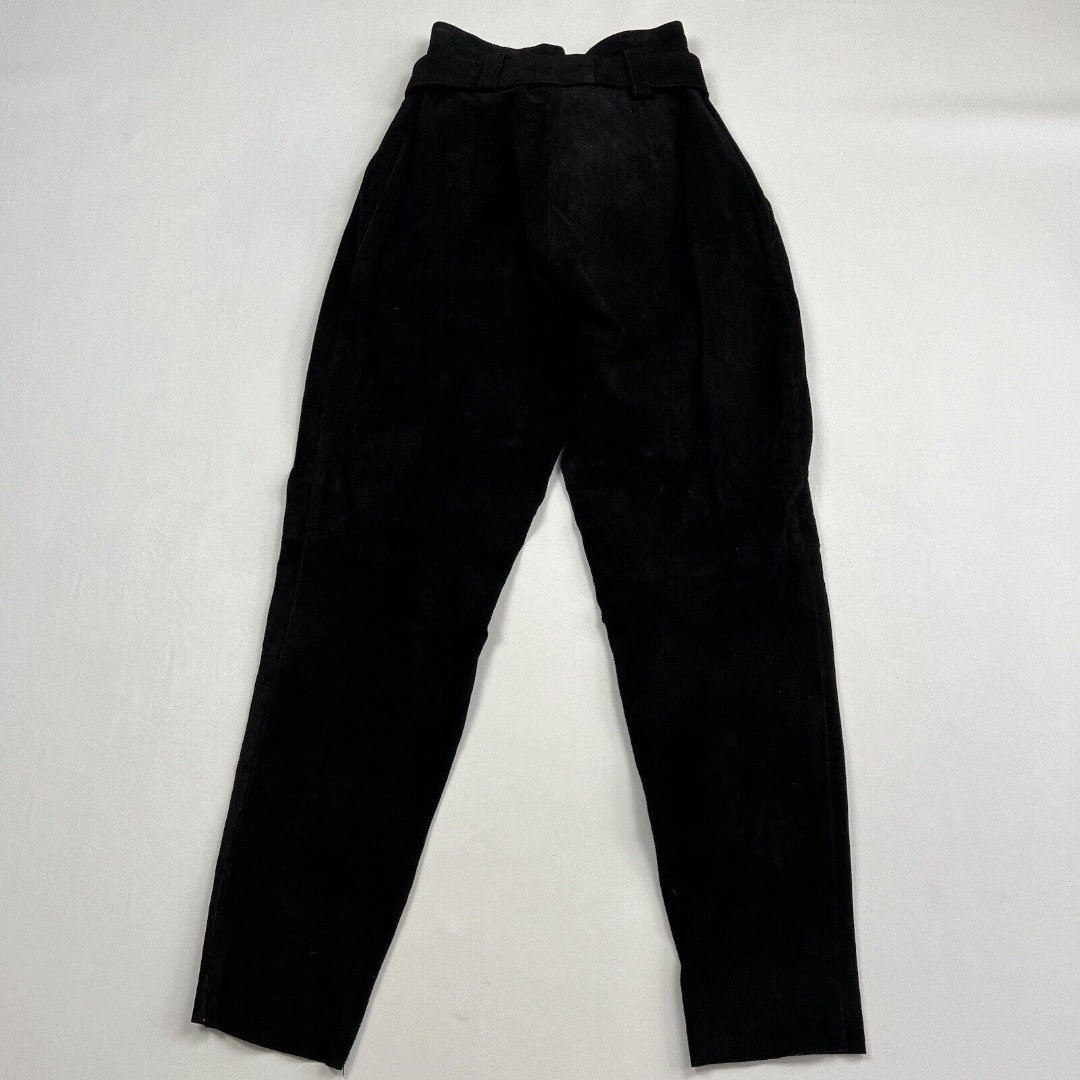 large discount WILSON´S Suede Leather Pants 80s 90s Ultra High Rise Raw Hem Belted Women´s Sz 8 oy1U5YMWa Cheap
