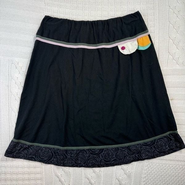Nice Adria Organic Cotton Mod Retro Black Skirt size XL