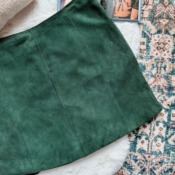 the Lowest price Lord+Taylor Green Suede Mini Skirt 8 Jk0BiP8wh Store Online